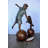 Boy And Poodle Balancing Circus Stars Bronze Statue -  Size: 38" X 27" X 55"H.