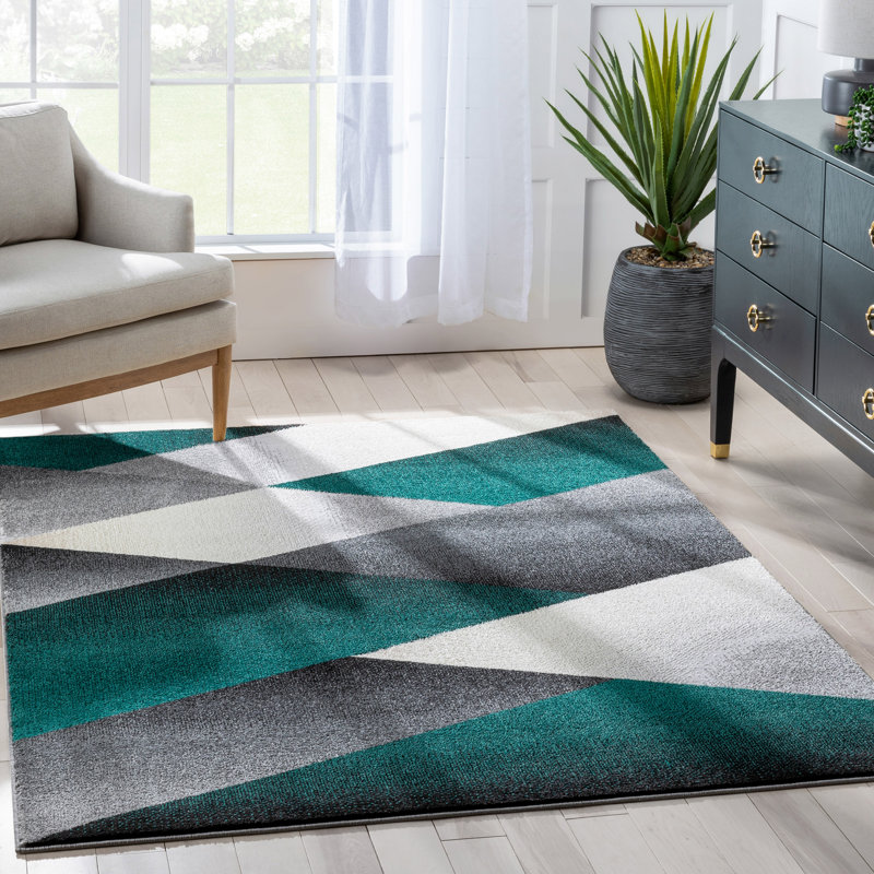 Leona Geometric Synthetic Area Rug, Rectangle 160 x 220cm