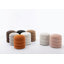 Repose-pieds rond rembourré en velours-32603021-32603010