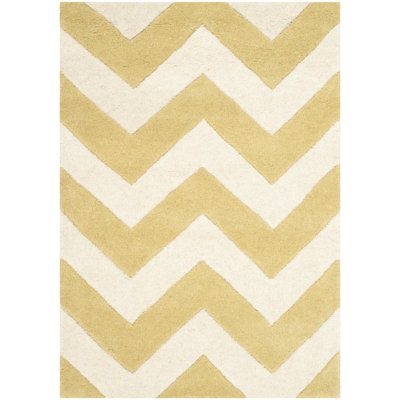 Saunderstown Chevron Wool Hand Woven Area Rug
