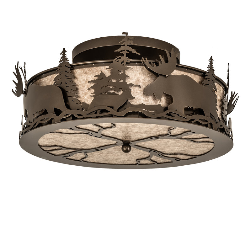 Rustic Lodge Semi Flush Mount