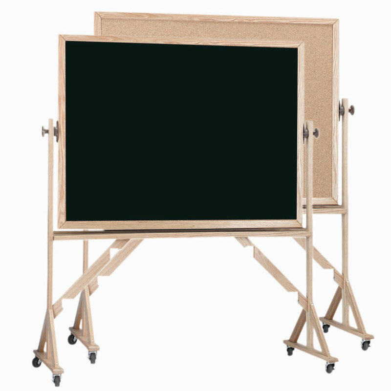 Freestanding Cork Reversible Medium - 4' - 6', 3' H x 4' W, Black