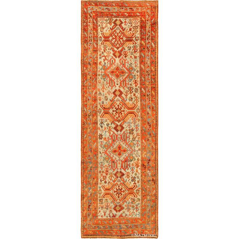 Tapis de couloir turc antique Oushak