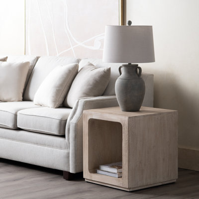 Lampe de table 29,25 "en céramique avec abat-jour avoine