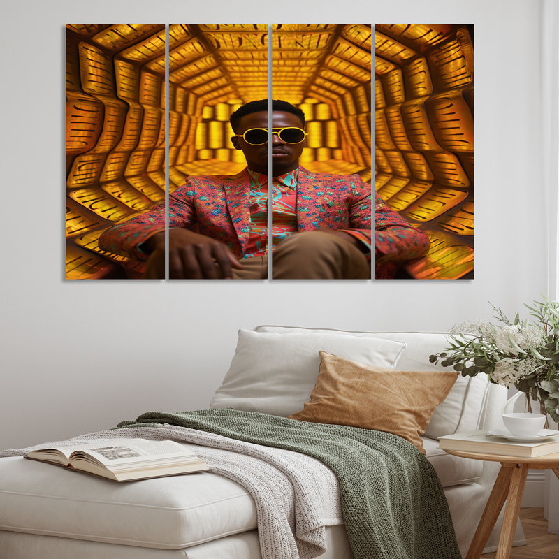 Ebern Designs African American Rapper Cool Golden Matrix On Canvas 4 ...