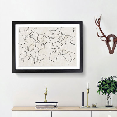Cranes by Katsushika Hokusai - Framed Print