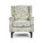Duward Rococo Green Floral Upholstered Wingback Accent Chair with Nailhead Trim-2095511245