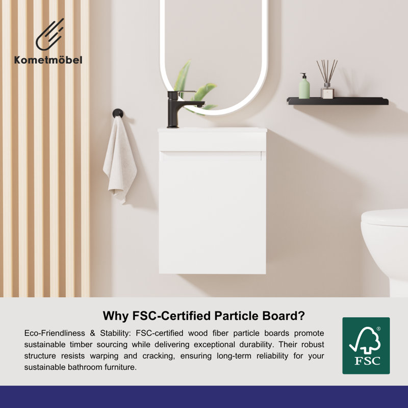 Single Bathroom Vanity with Integrated Resin Basin