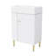 Ensemble de meuble-lavabo autoportant 21,6 po avec pieds en métal et rangement à gauche-1431490629