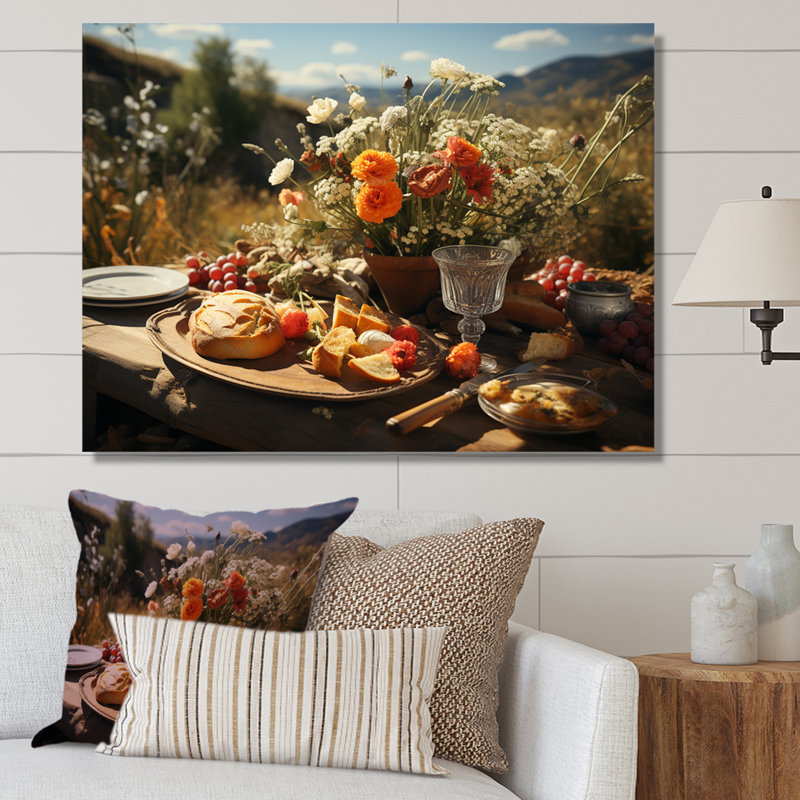 «Rustic Banquet In France II», reproduction sur toile, Toile tendue, H 12 po x l 20 po