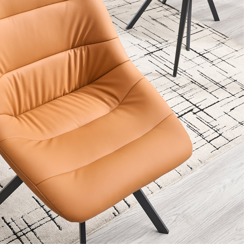 Ensemble de 2 chaises de salle à manger en tissu épaissi avec pieds en métal