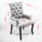 Elegant Upholstered Chenille Fabric Accent Dining Chair With Curved Solid Wood Legs And Tufted Design For Dining Room, Kitchen, And More-1743650715
