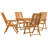  5 Piece Garden Dining Set Solid Wood Acacia