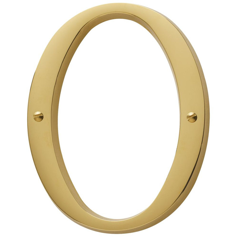 4.75" H Brass House Number, 0, Lifetime Brass