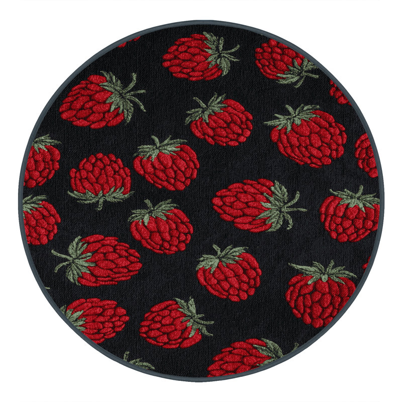  Tapis lavable framboise et fruits noirs, Rectangle 5 pi x 7 pi