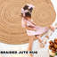 Tapis rond en jute tissé à la main-930680825