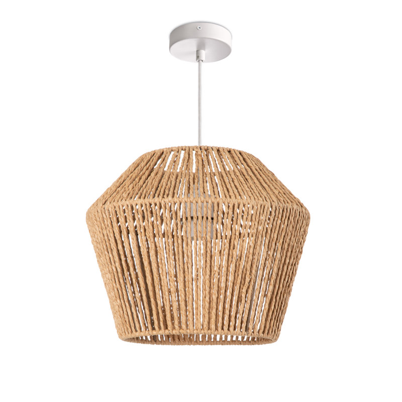 Powderly 1 - Light Lantern Geometric Pendant, White, White