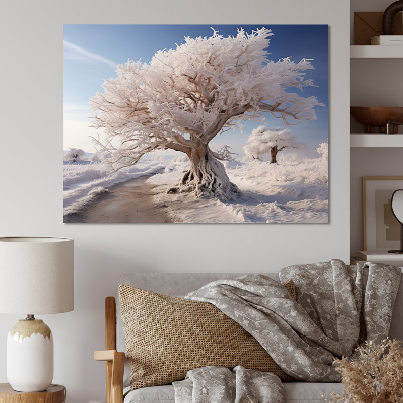 «White Tree In Winter Scenery III - Landscape», reproduction d'art sur toile, H 30 po x l 40 po x P 1,5 po, Toile tendue