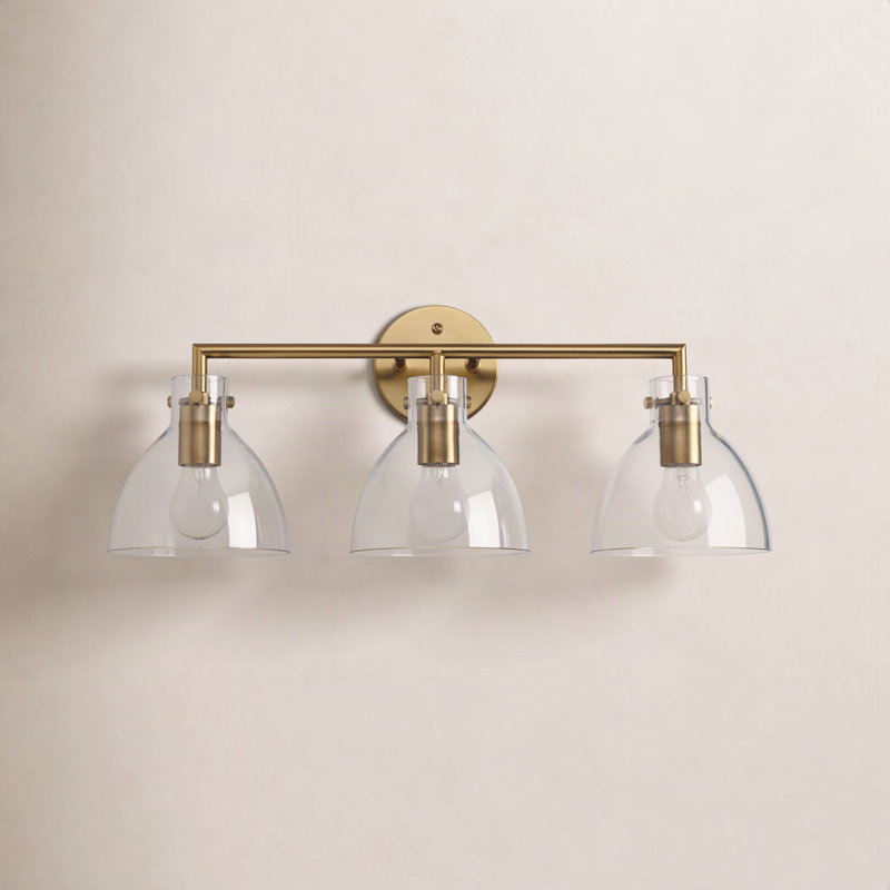 Martins 3 Light Dimmable Vanity Light, Antique Gold