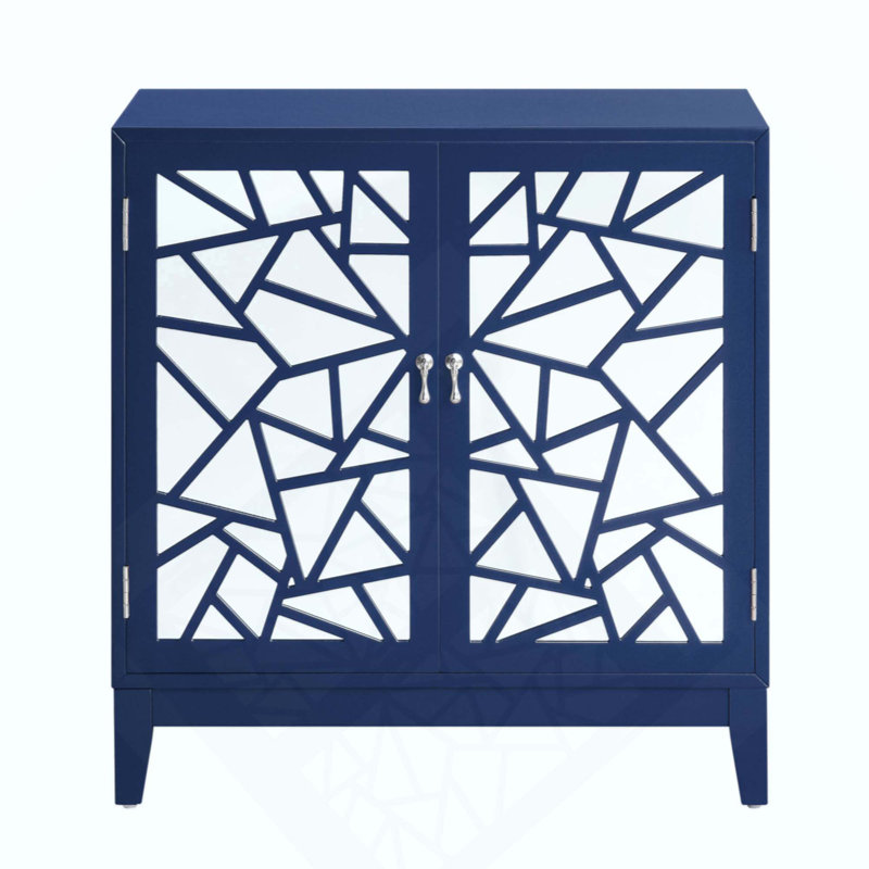 Elegant Console Cabinet With Mirror Doors And Spacious 2-Door Storage For Modern Interiors