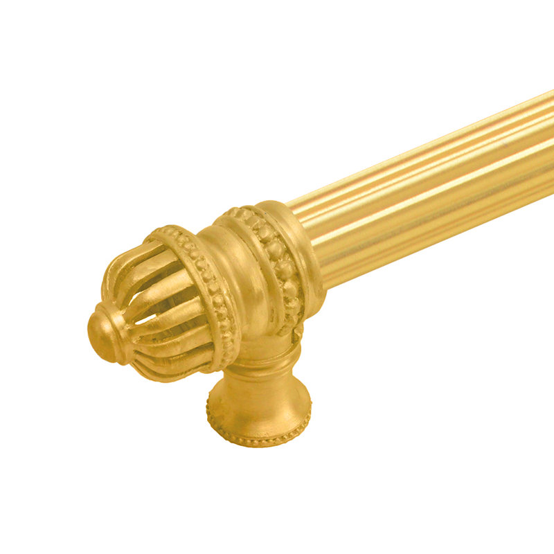 Cricket Cage 22 inches c.c. with 5/8 reeded center long pull small finial in Platinum, Gold, 22"
