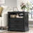 24 Inch Wide Farmhouse Nightstands With Charging Station, Dark Gray Nightstand With 2 Large Drawers, Rustic Wood End Table For Bedroom-17431141