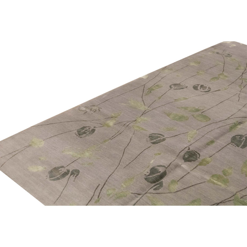 Hand Knotted Wool Area Rug in Multi