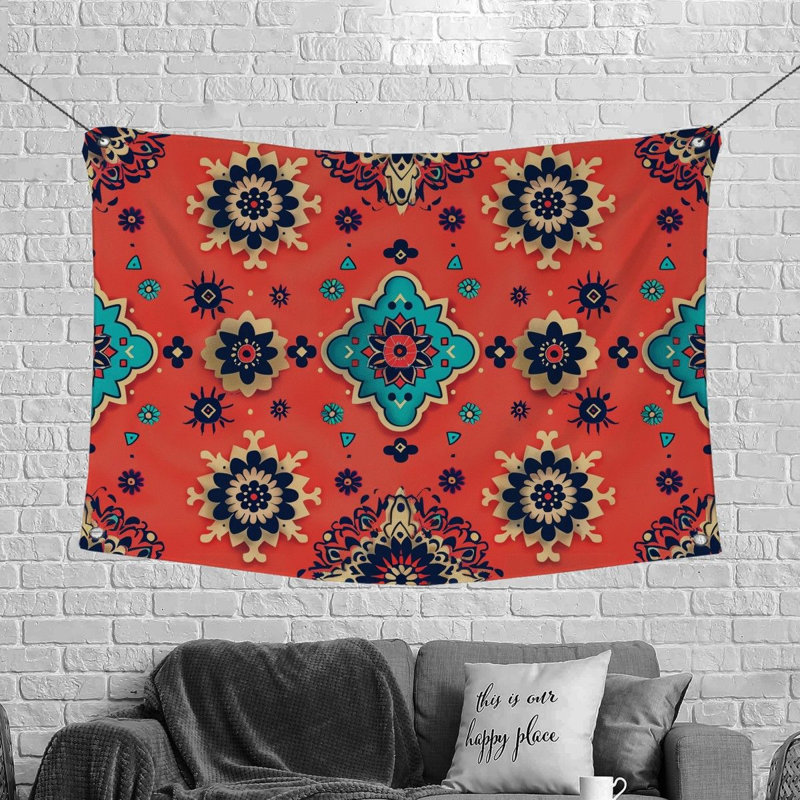 Tapisserie murale Mandala - Art mural, H 68 po x l 80 po