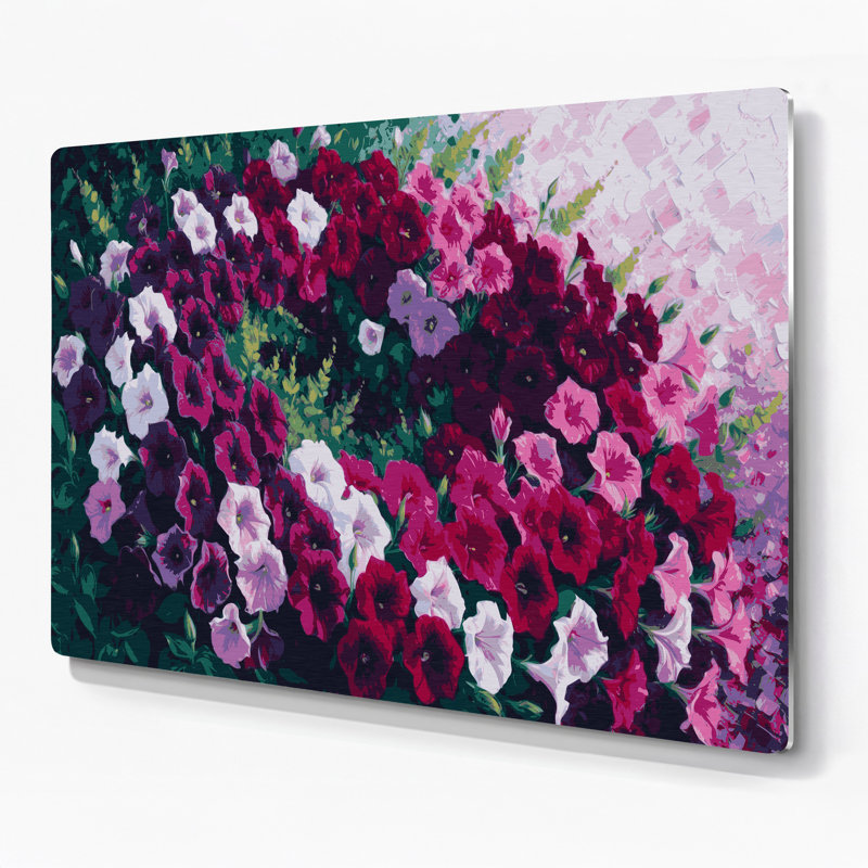 Art mural en métal Botanical Petunias, H 8 po x l 10 po