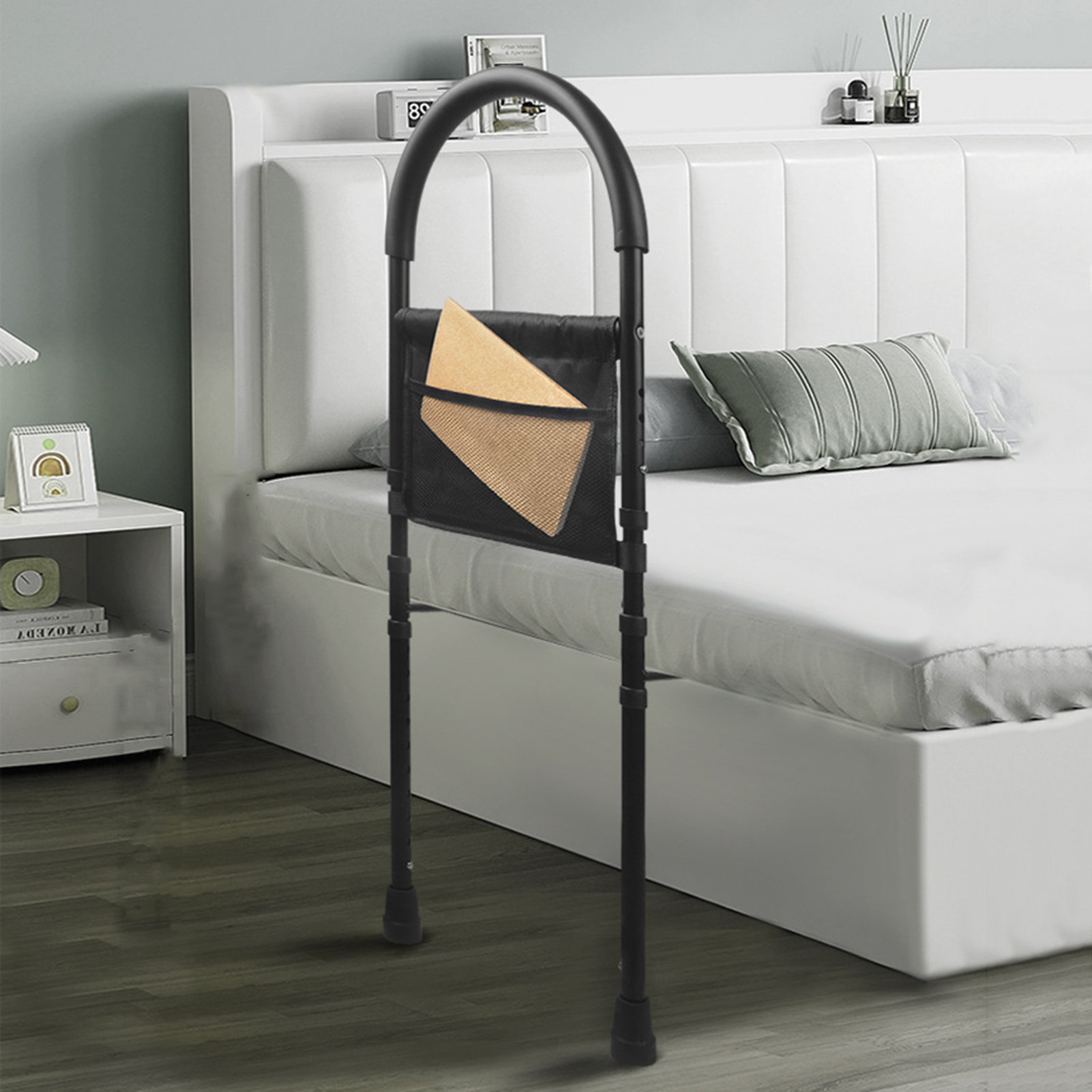 Bedsider Railing Trinx Elderly Adults Safety Bed Rail with Motion Sensor LED Light ...