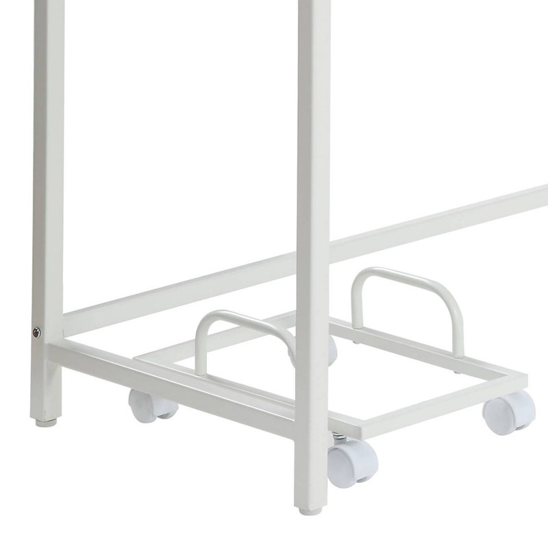 Grey And White L-Shape Computer Desk