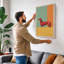 Geometric Dachshund Modern - Wrapped Canvas-690380209-690380216