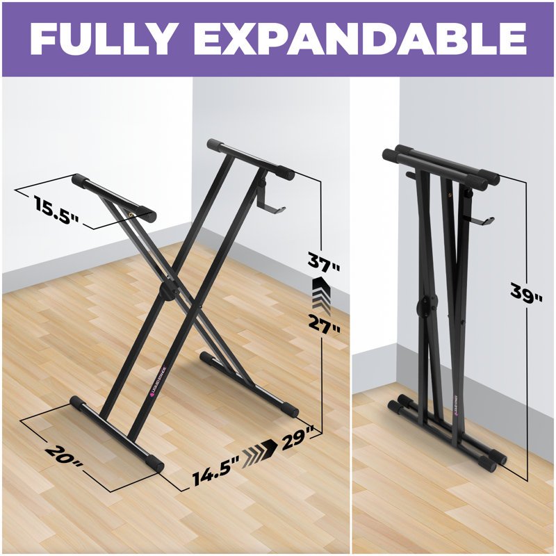 Support pour piano pliable robuste et ajustable de style X