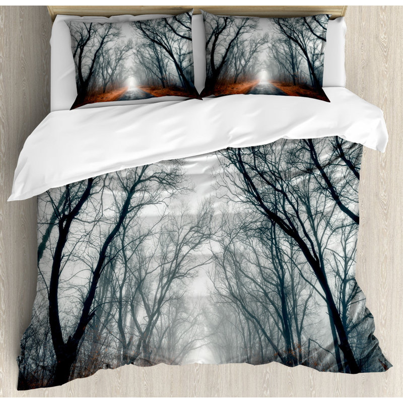 Rustic Polyester Duvet Cover, Queen Duvet Cover + 2 Standard Shams