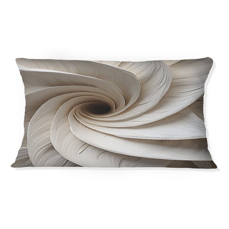 Coussin décoratif blanc avec spirales de minimalisme blanc