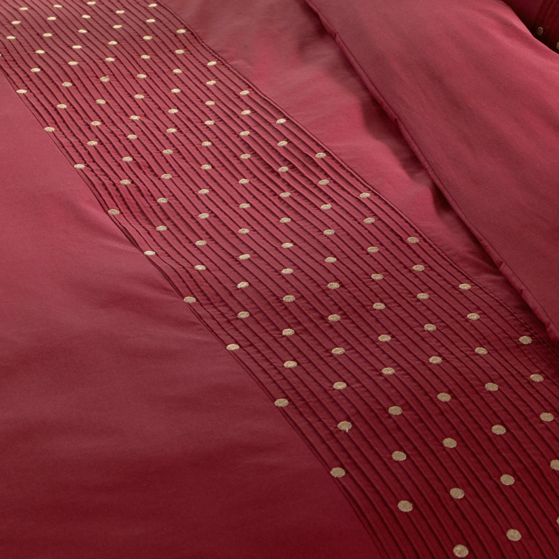Buckhanon Cotton Solid Colour Duvet Cover, Burgundy, Super King Duvet Cover