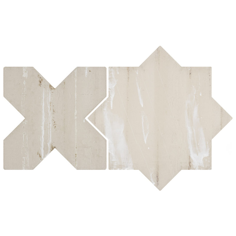 Tech Land Star & Cross Fire 6" x 12" Porcelain Singular Wall Floor Use Tile