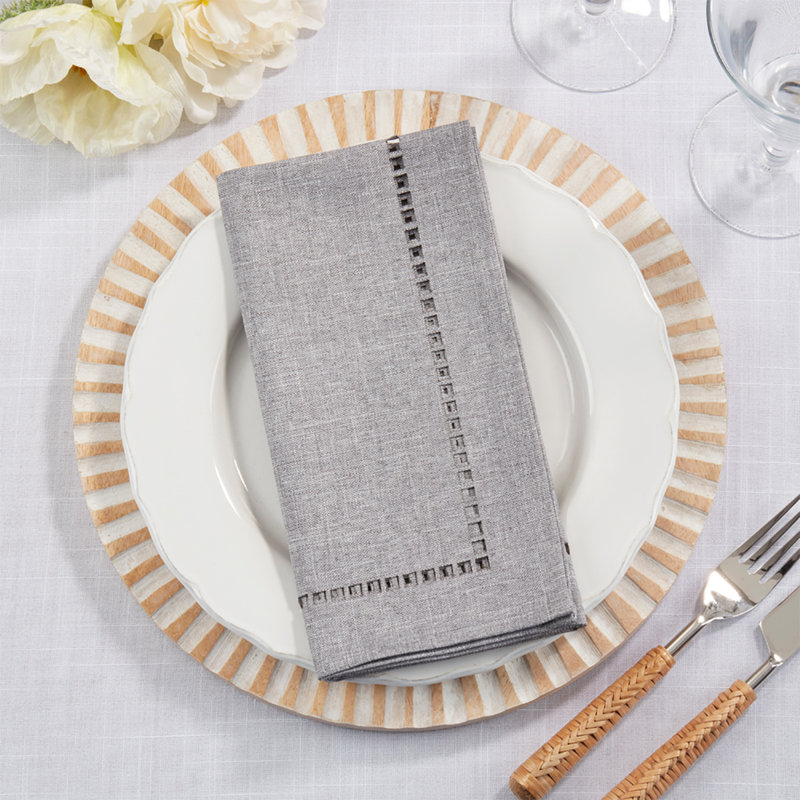 Serviette carrée en polyester Caroleta, Gris