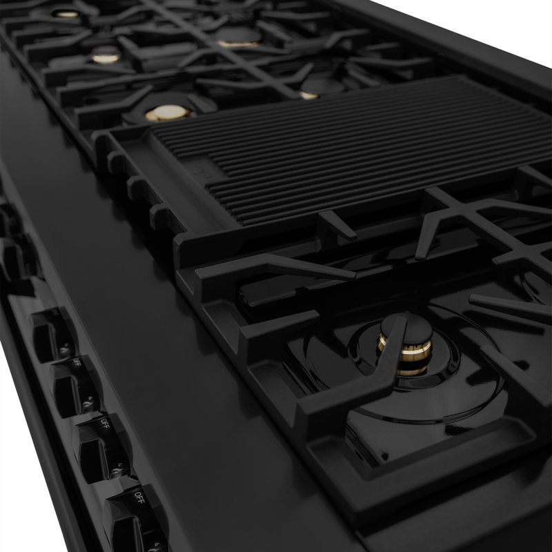 ZLINE 60" Legacy Dual Fuel Range w/ 9 Burners & 2 Electric Ovens in Black Stainless Steel