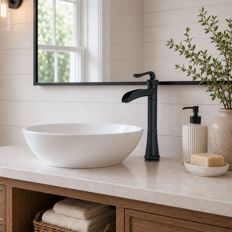 Single-handle Bathroom Faucet with Drain Assembly, Oil Rubbed Bronze