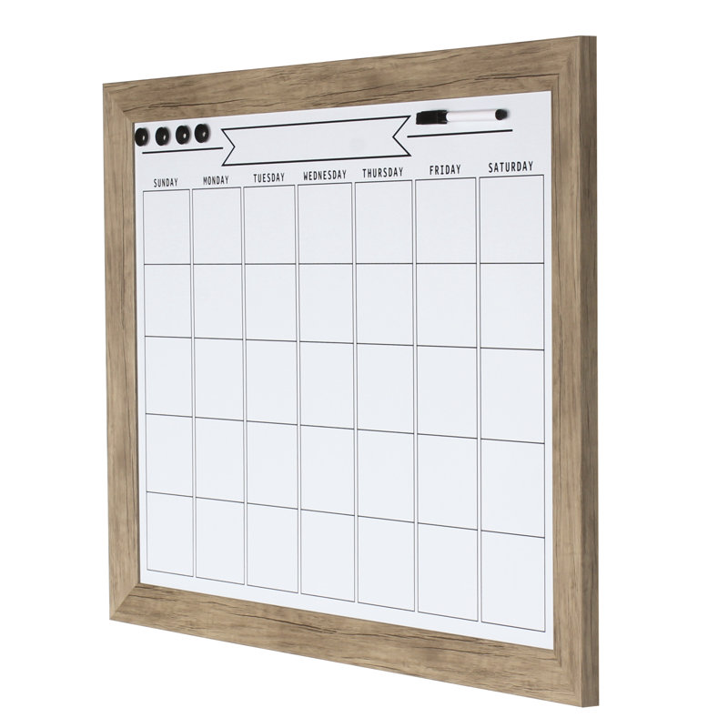 Magnetic Metal Dry Erase Board, 23" H x 29" W, Black