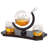 Maguire Etched Globe 3 Piece Whiskey Decanter Set