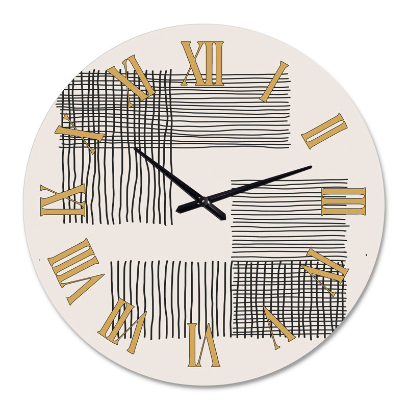 Minimal Compostions géométriques de formes élémentaires XXI - horloge murale moderne, Moyenne