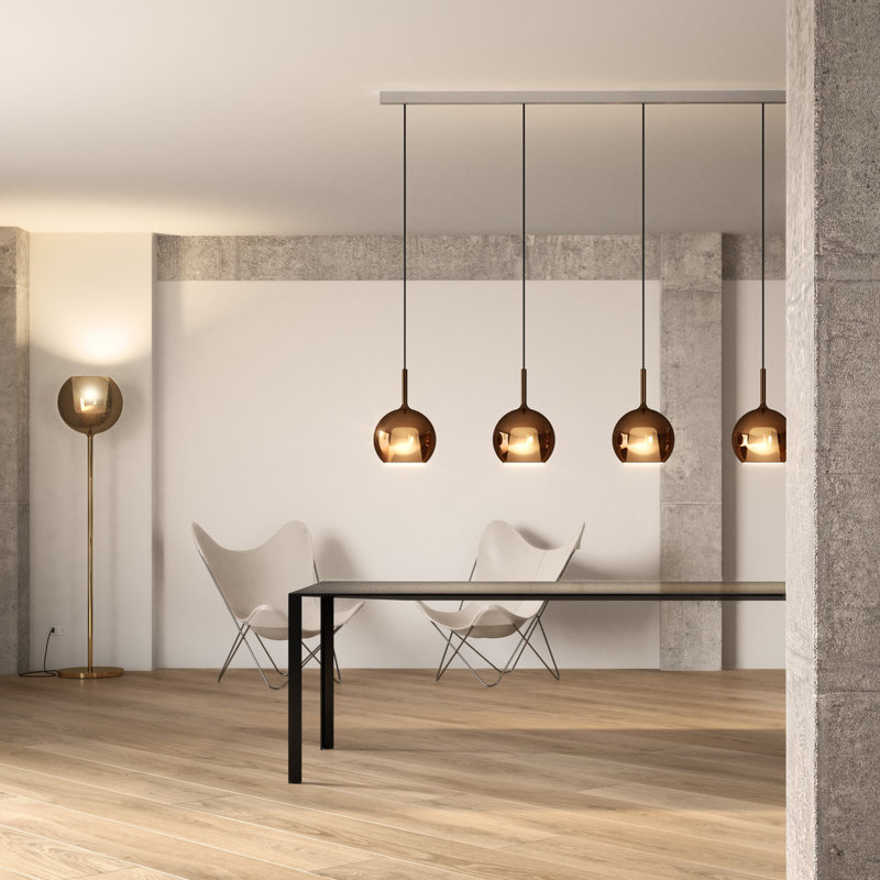 GLO 1 - Light Pendant, 9" H x 5.1" W x 5.1" D, Titanium, Black