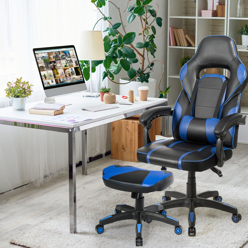 Adjustable Height Ergonomic Lab Stool Wheels, Blue