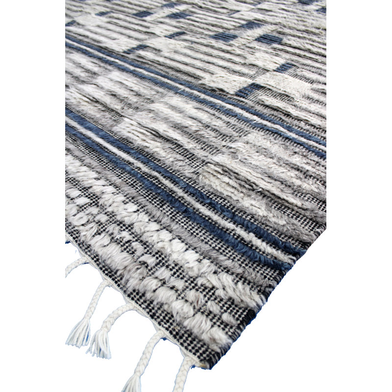 Moroccan Wool Geometric Area Rug, Rectangle 8' x 10'