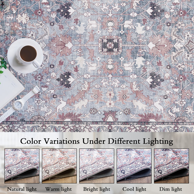 Machine Printed Vintage Area Rug For Living Room, Hallway Runner, Entryway Rug