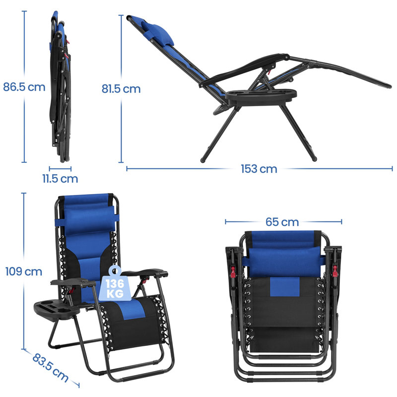 Colour Folding Camping Chair, Navy Blue