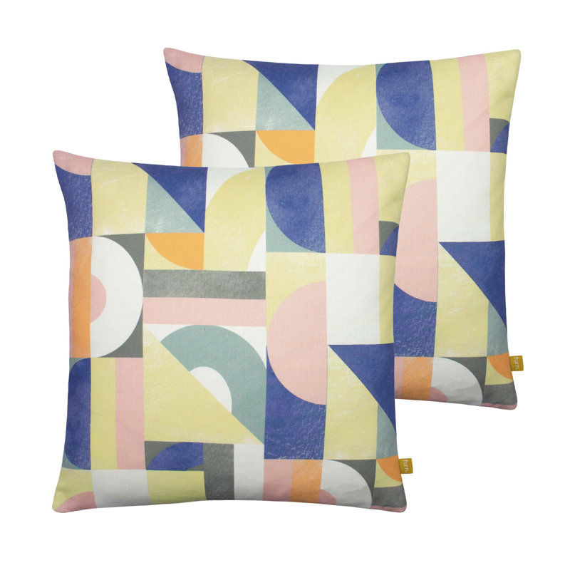 Abstract Square Cushion, 50cm H x 50cm W x 20cm D, Polyester/Polyfill