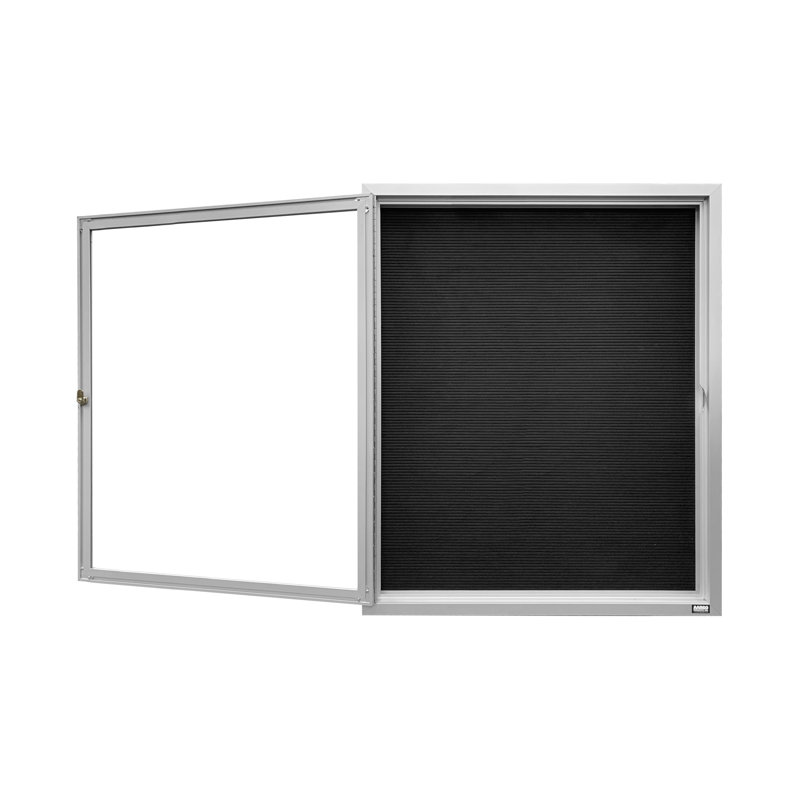 Tableau d'affichage mural fermé pour armoire d'annuaire, Clair satiné anodisé, Un, H 36 po x l 30 po